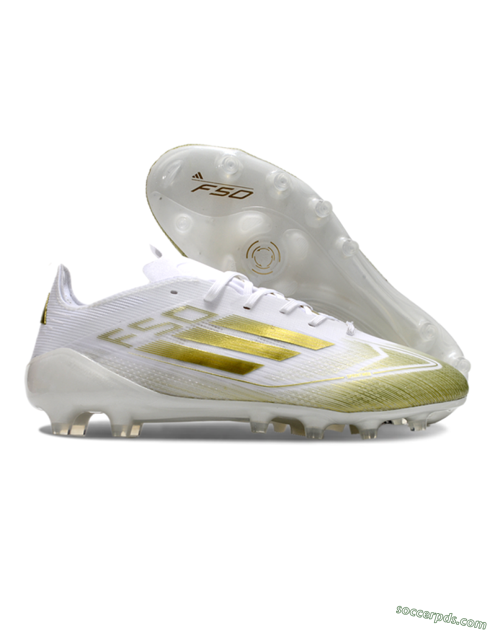Adidas F50 Elite AG Low-Tops Football Boots - White/Gold 1