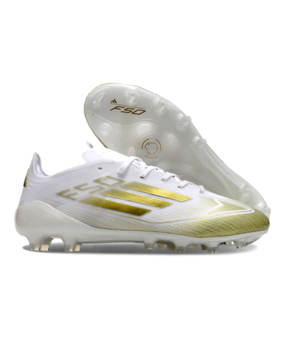 Adidas F50 Elite AG Low-Tops Football Boots - White/Gold