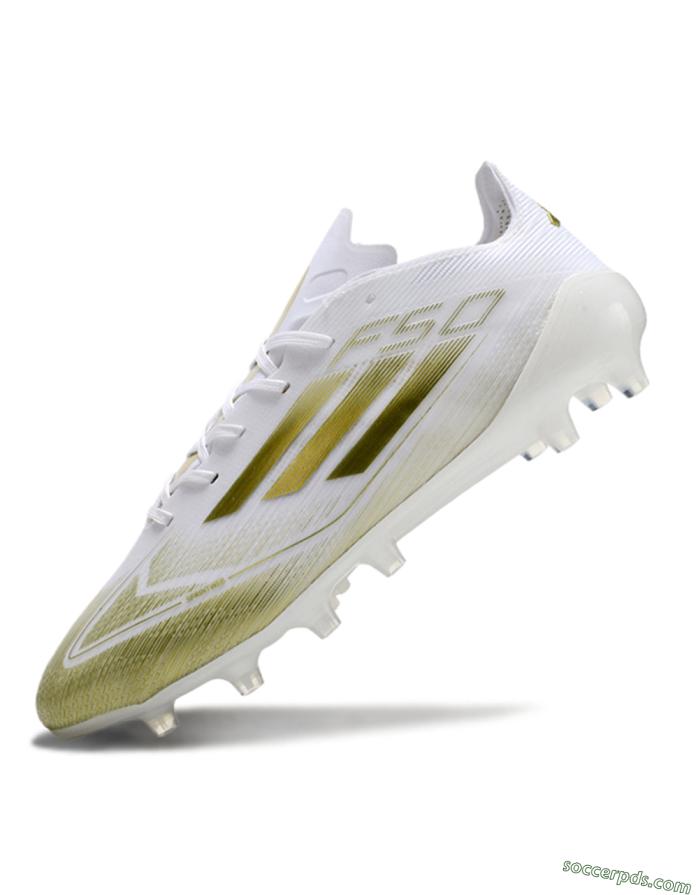 Adidas F50 Elite AG Low-Tops Football Boots - White/Gold 5