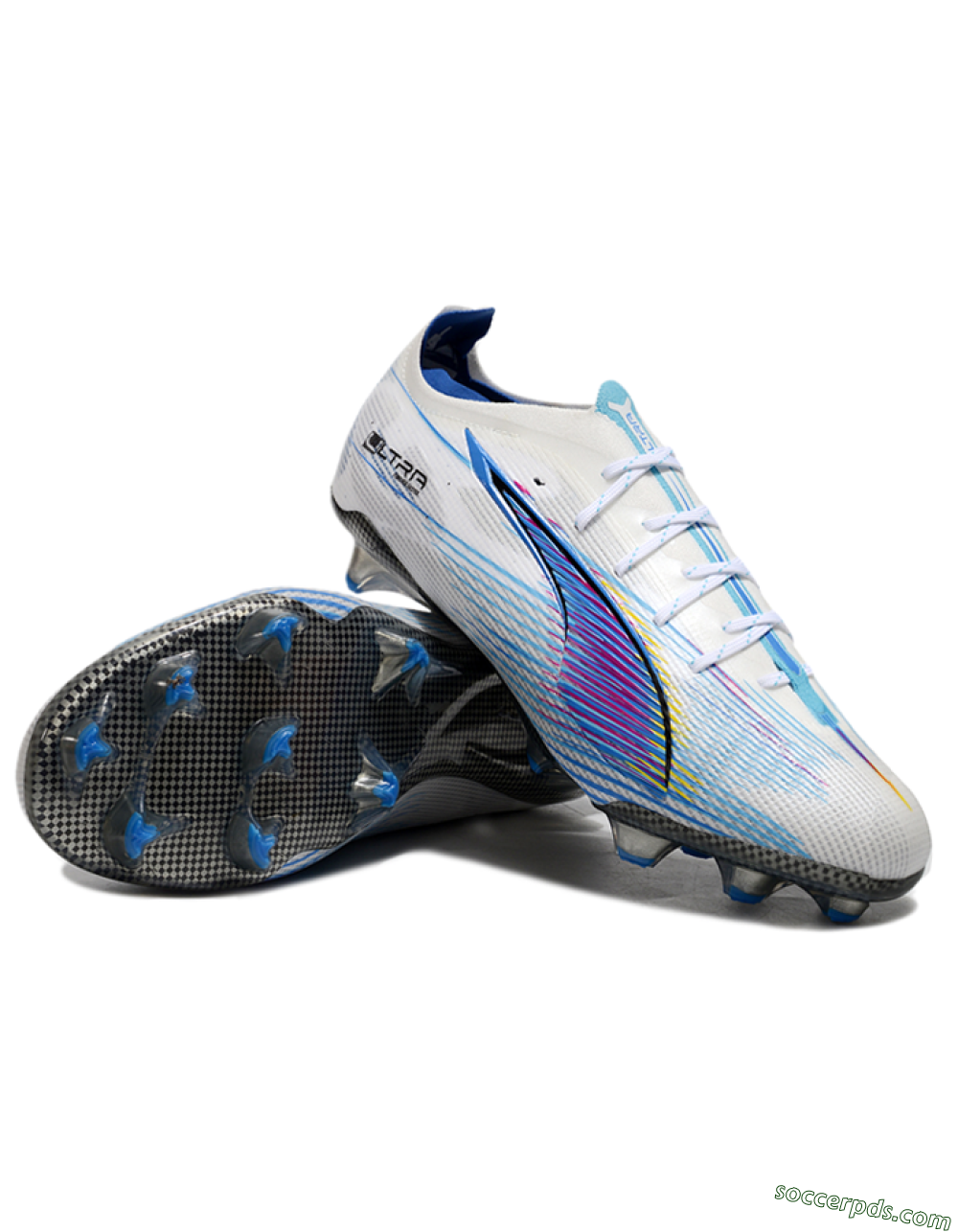 Puma Ultra Ultimate FG Low-Tops Football Boots - Beige/Blue/Yellow 3