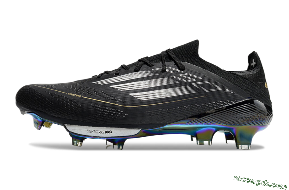 Adidas F50+ Lightstrike Pro Elite FG Low-Tops Football Boots - Black/Silver/Gold 2