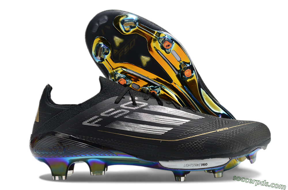 Adidas F50+ Lightstrike Pro Elite FG Low-Tops Football Boots - Black/Silver/Gold 1