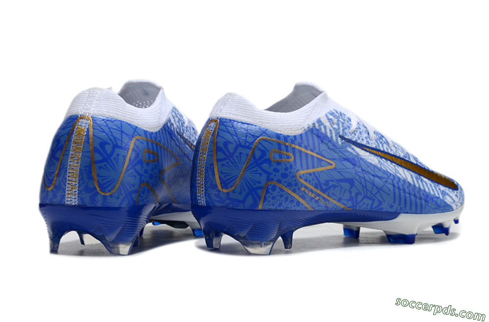 Nike Air Zoom Mercurial Vapor 16 Elite FG Low-Tops Football Boots - White/Blue/Gold 6