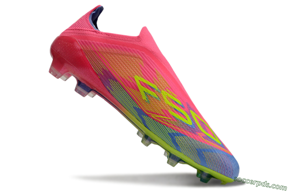 Adidas F50 Elite Laceless FG Low-Tops Football Boots - Pink/Blue/Yellow 5