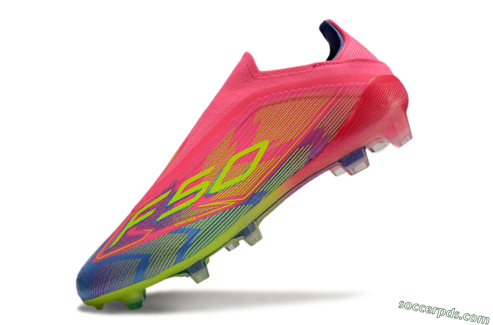 Adidas F50 Elite Laceless FG Low-Tops Football Boots - Pink/Blue/Yellow 6