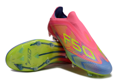 Adidas F50 Elite Laceless FG Low-Tops Football Boots - Pink/Blue/Yellow