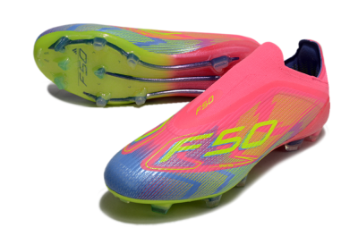Adidas F50 Elite Laceless FG Low-Tops Football Boots - Pink/Blue/Yellow