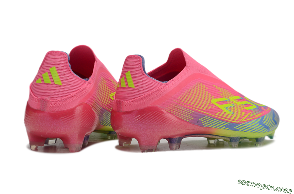 Adidas F50 Elite Laceless FG Low-Tops Football Boots - Pink/Blue/Yellow 7