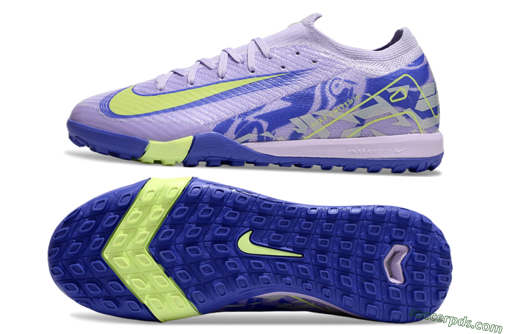 Nike Air Zoom Mercurial Vapor 16 Elite TF Low-Tops Football Shoes - Purple/Yellow/Blue 0