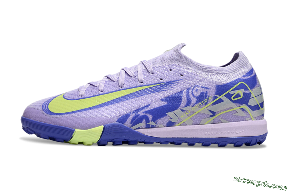 Nike Air Zoom Mercurial Vapor 16 Elite TF Low-Tops Football Shoes - Purple/Yellow/Blue 2