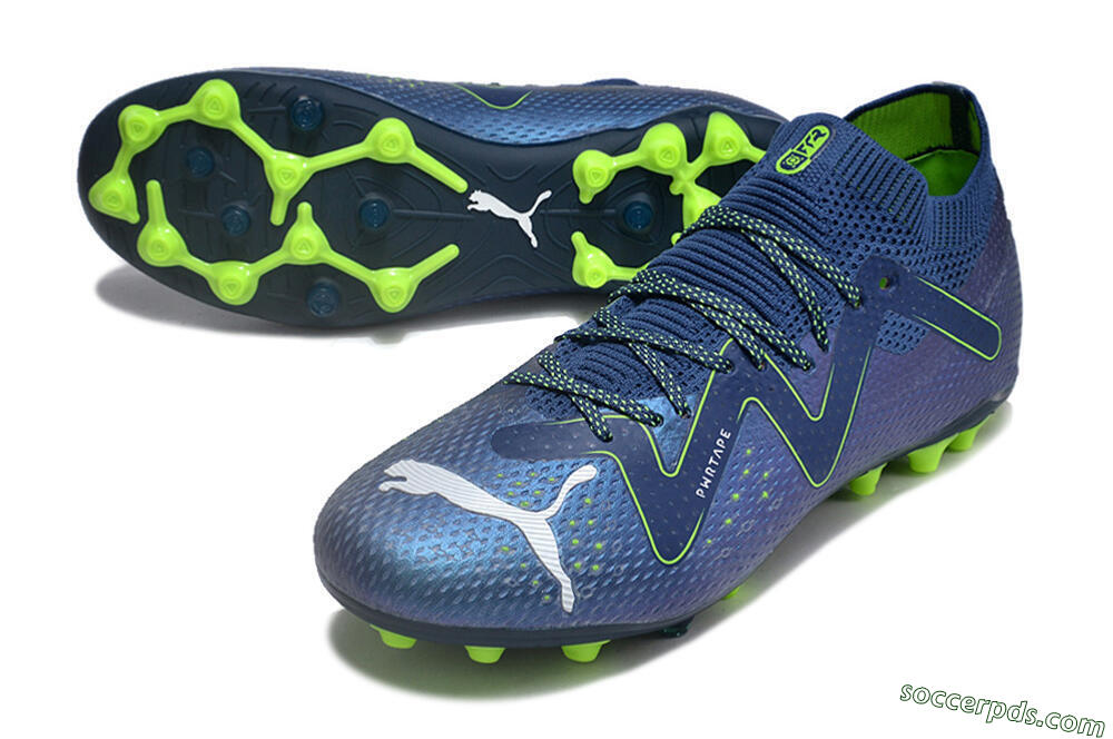 Puma Future Ultimate MG Low-Tops Football Boots - Blue/Yellow/White 3