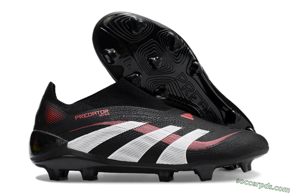 Adidas Predator Elite Laceless FG Low-Tops Football Boots - Black/Red/White 1