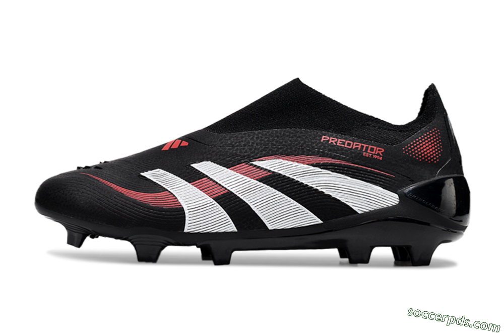 Adidas Predator Elite Laceless FG Low-Tops Football Boots - Black/Red/White 2