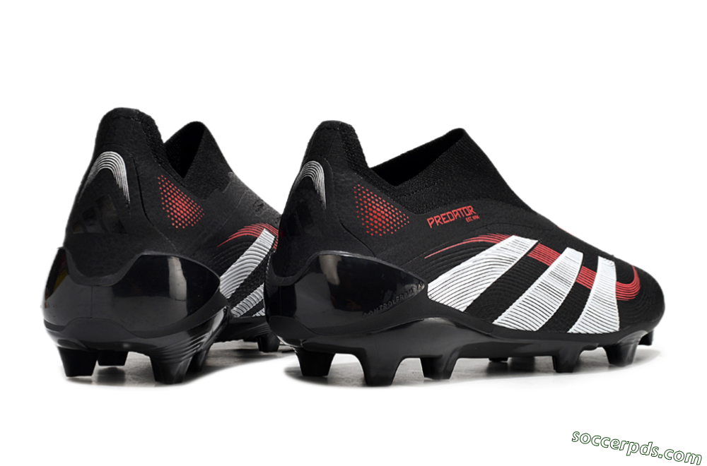 Adidas Predator Elite Laceless FG Low-Tops Football Boots - Black/Red/White 6