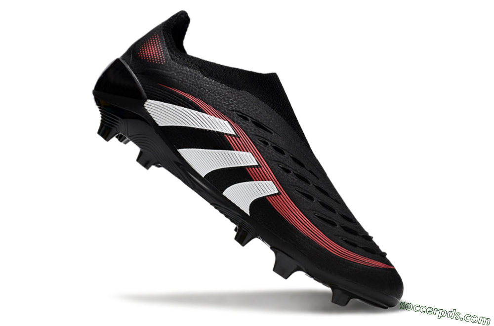 Adidas Predator Elite Laceless FG Low-Tops Football Boots - Black/Red/White 4
