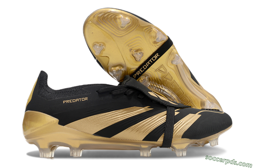 Adidas Predator Elite Foldover Tongue FG Low-Tops Football Boots - Black/Gold 1