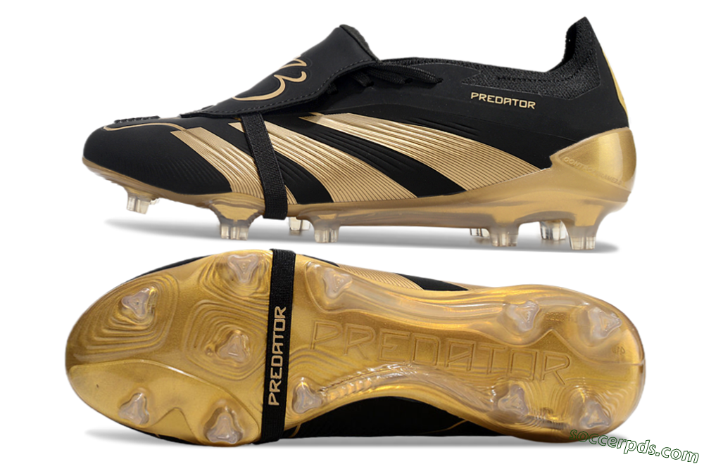 Adidas Predator Elite Foldover Tongue FG Low-Tops Football Boots - Black/Gold 0