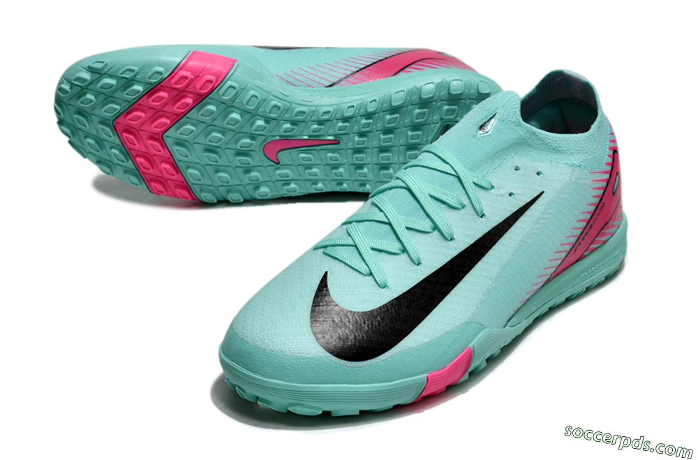 Nike Air Zoom Mercurial Vapor 16 Elite TF Low-Tops Football Shoes - Jade/Black/Red 3