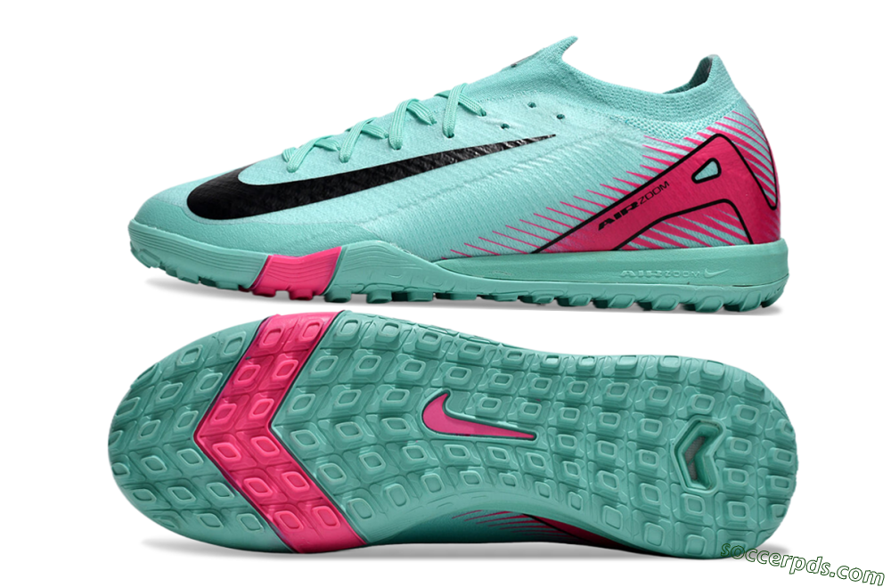 Nike Air Zoom Mercurial Vapor 16 Elite TF Low-Tops Football Shoes - Jade/Black/Red 0