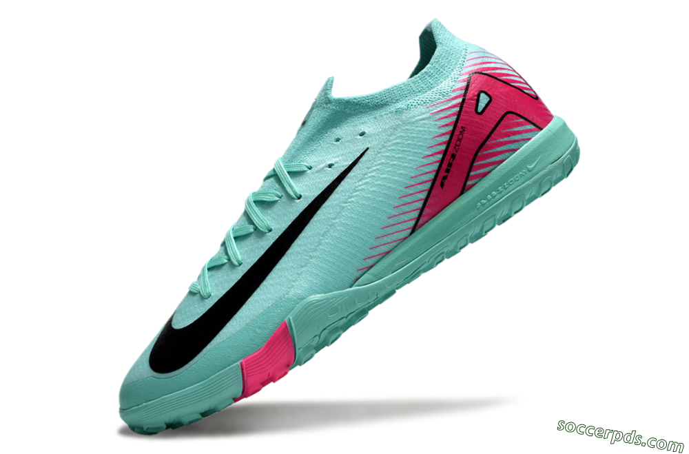 Nike Air Zoom Mercurial Vapor 16 Elite TF Low-Tops Football Shoes - Jade/Black/Red 5