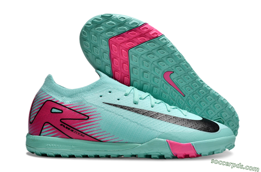 Nike Air Zoom Mercurial Vapor 16 Elite TF Low-Tops Football Shoes - Jade/Black/Red 1