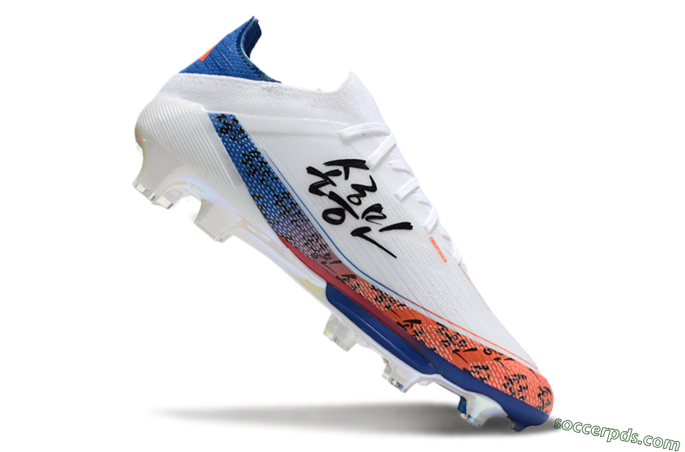 Adidas F50 Elite Lightstrike Pro FG Low-Tops Football Boots - White/Orange/Blue 4