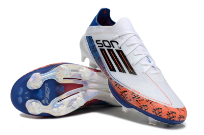 Adidas F50 Elite Lightstrike Pro FG Low-Tops Football Boots - White/Orange/Blue