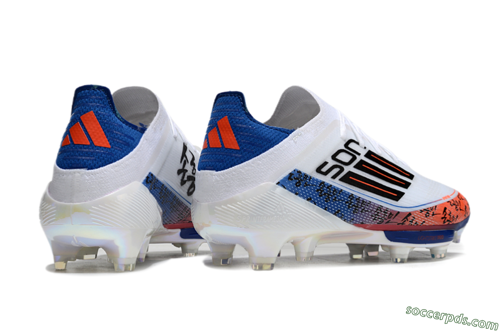 Adidas F50 Elite Lightstrike Pro FG Low-Tops Football Boots - White/Orange/Blue 6