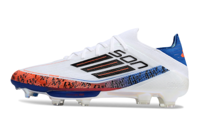 Adidas F50 Elite Lightstrike Pro FG Low-Tops Football Boots - White/Orange/Blue
