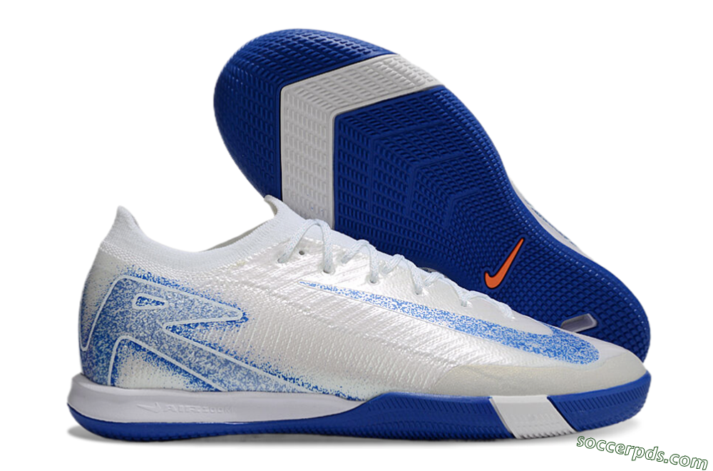 Nike Air Zoom Mercurial Vapor 16 Elite IC Low-Tops Football Shoes - Beige/Blue/White 1