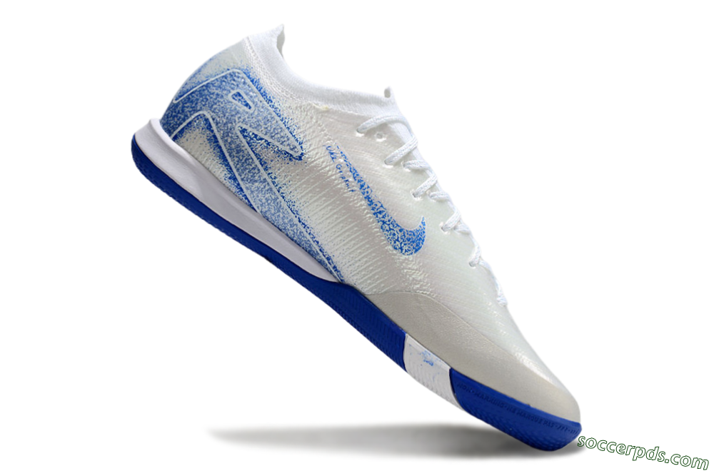 Nike Air Zoom Mercurial Vapor 16 Elite IC Low-Tops Football Shoes - Beige/Blue/White 4