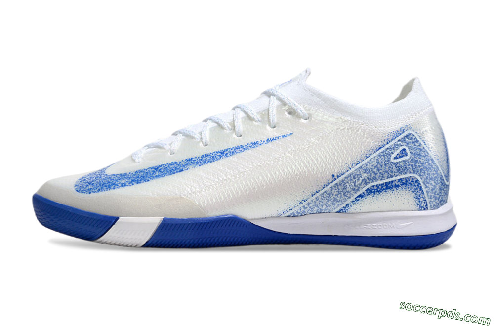 Nike Air Zoom Mercurial Vapor 16 Elite IC Low-Tops Football Shoes - Beige/Blue/White 2