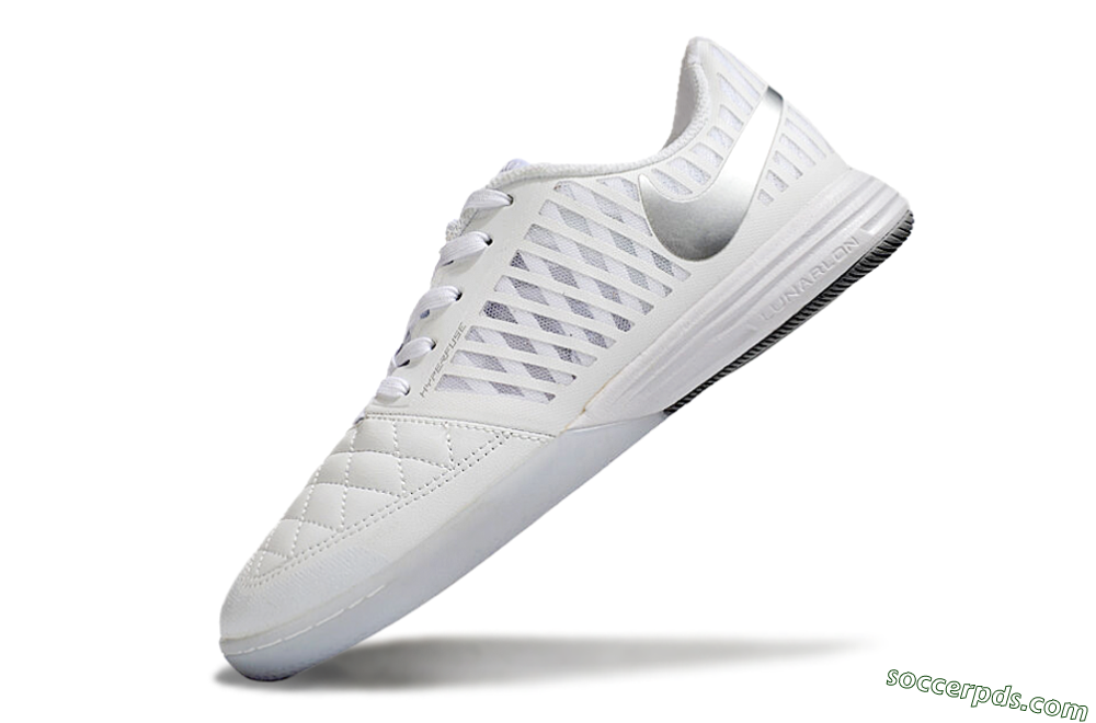 Nike Lunar Gato 2 IC Low-Tops Football Shoes - Beige/Silver/White 5