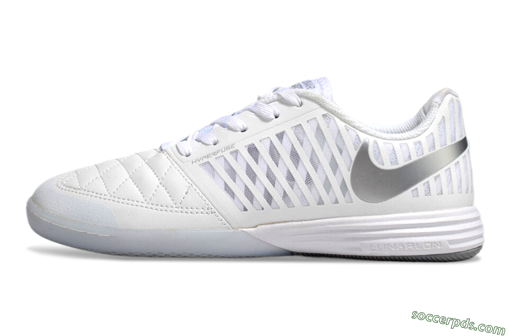 Nike Lunar Gato 2 IC Low-Tops Football Shoes - Beige/Silver/White 2