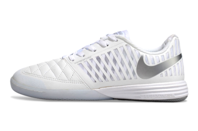 Nike Lunar Gato 2 IC Low-Tops Football Shoes - Beige/Silver/White
