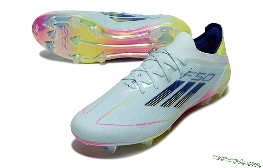 Adidas F50 Elite FG Low-Tops Football Boots - Jade/Blue/Gold/Pink 3