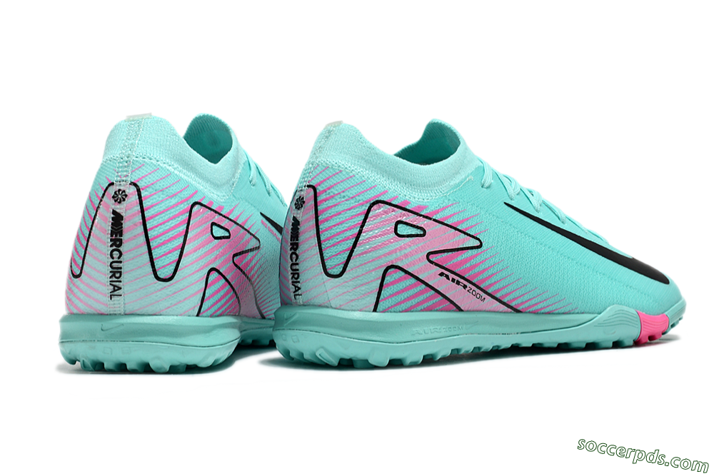 Nike Air Zoom Mercurial Vapor 16 Elite TF Low-Tops Football Shoes - Jade/Black/Pink 6