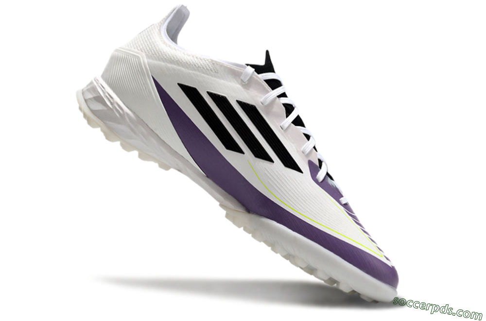 Adidas F50 Elite TF Low-Tops Football Shoes - White/Black/Purple 4
