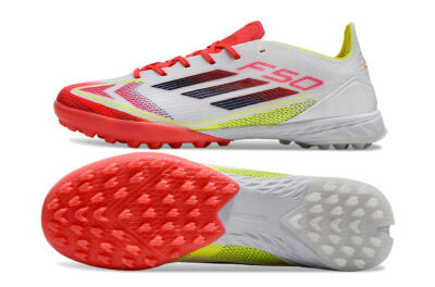 Adidas F50 Elite TF Low-Tops Football Shoes - White/Red/Yellow