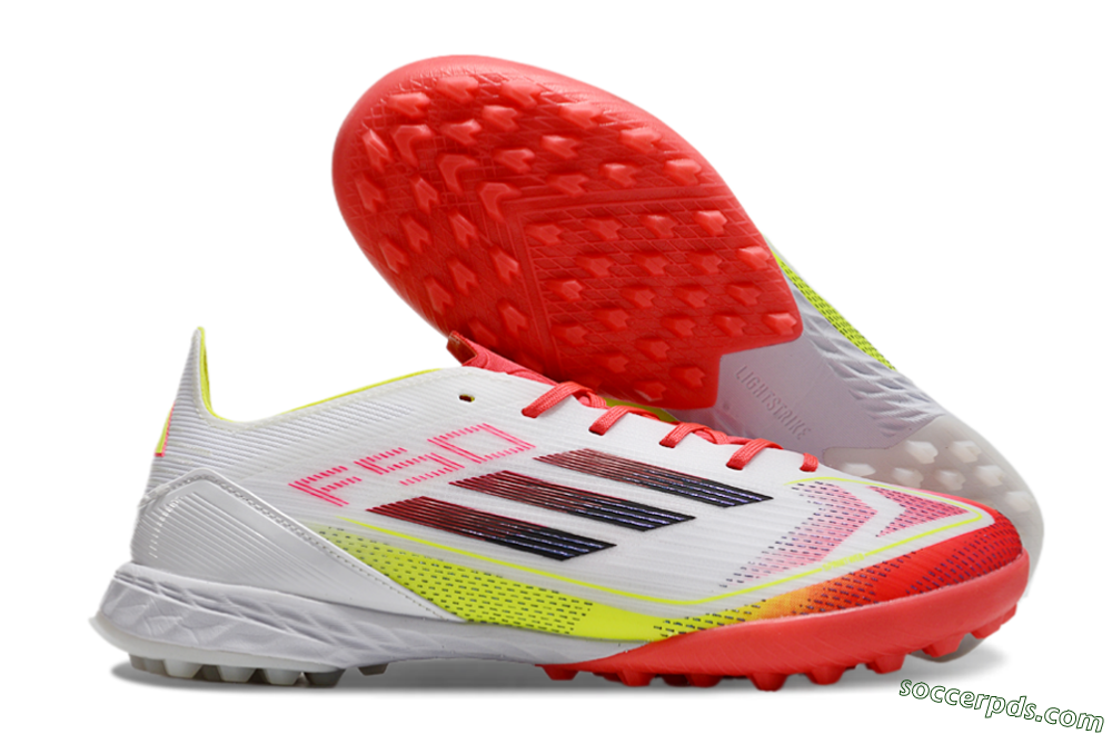 Adidas F50 Elite TF Low-Tops Football Shoes - White/Red/Yellow 0