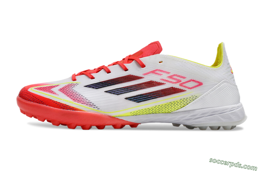 Adidas F50 Elite TF Low-Tops Football Shoes - White/Red/Yellow 1