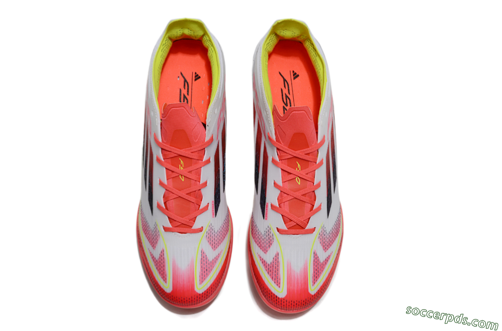 Adidas F50 Elite TF Low-Tops Football Shoes - White/Red/Yellow 3