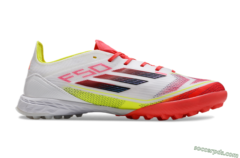Adidas F50 Elite TF Low-Tops Football Shoes - White/Red/Yellow 6
