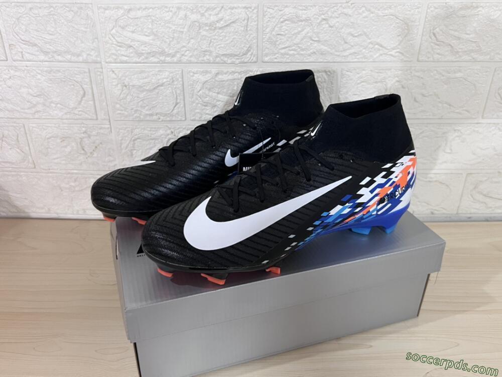 Nike Air Zoom Mercurial Superfly 10 Elite FG High-Tops Football Boots - Black/Blue/Orange