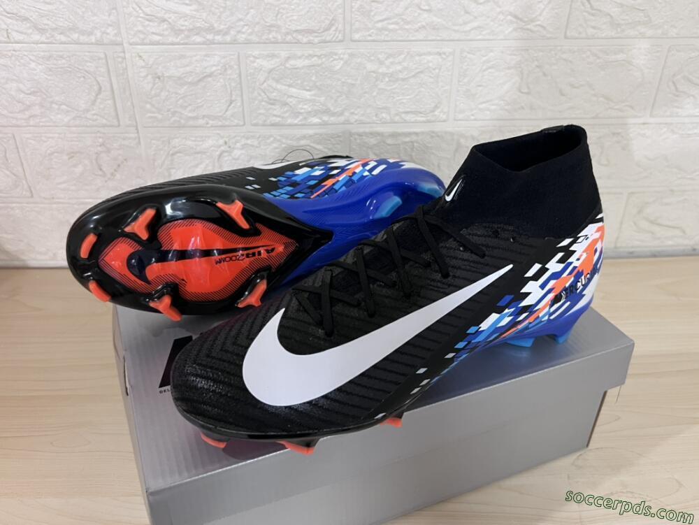 Nike Air Zoom Mercurial Superfly 10 Elite FG High-Tops Football Boots - Black/Blue/Orange