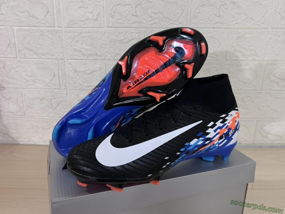 Nike Air Zoom Mercurial Superfly 10 Elite FG High-Tops Football Boots - Black/Blue/Orange