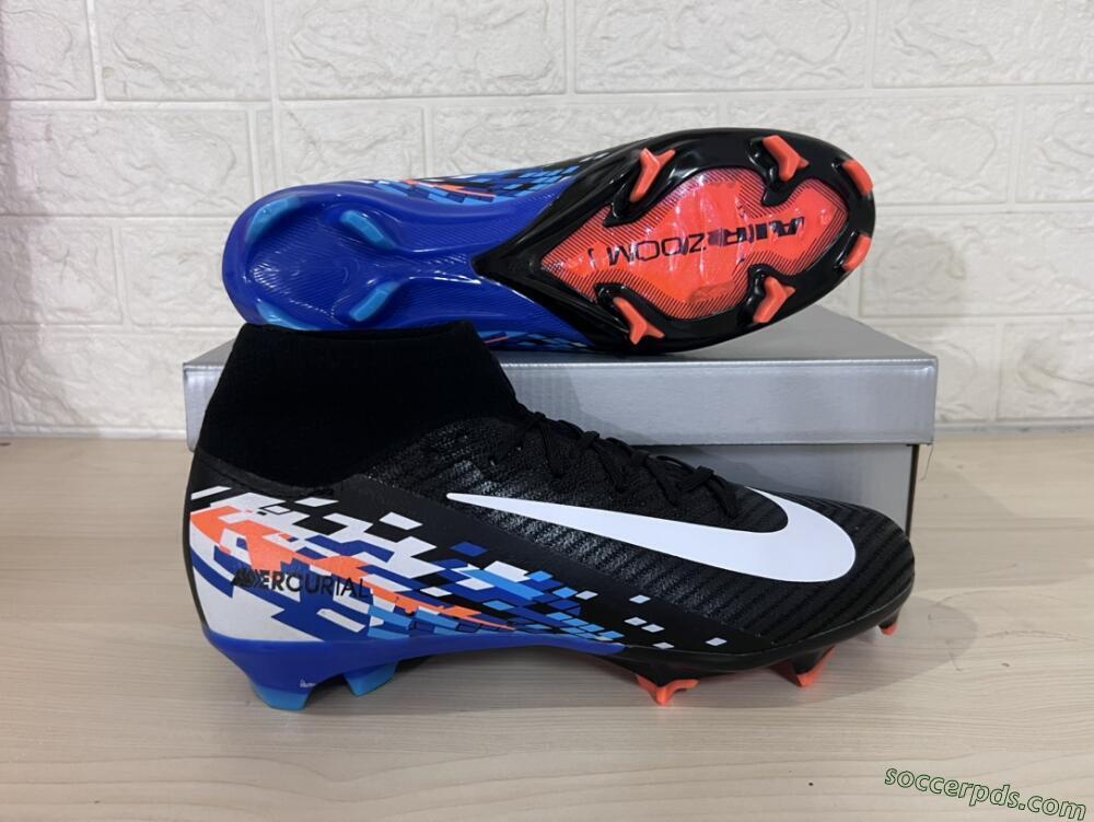 Nike Air Zoom Mercurial Superfly 10 Elite FG High-Tops Football Boots - Black/Blue/Orange
