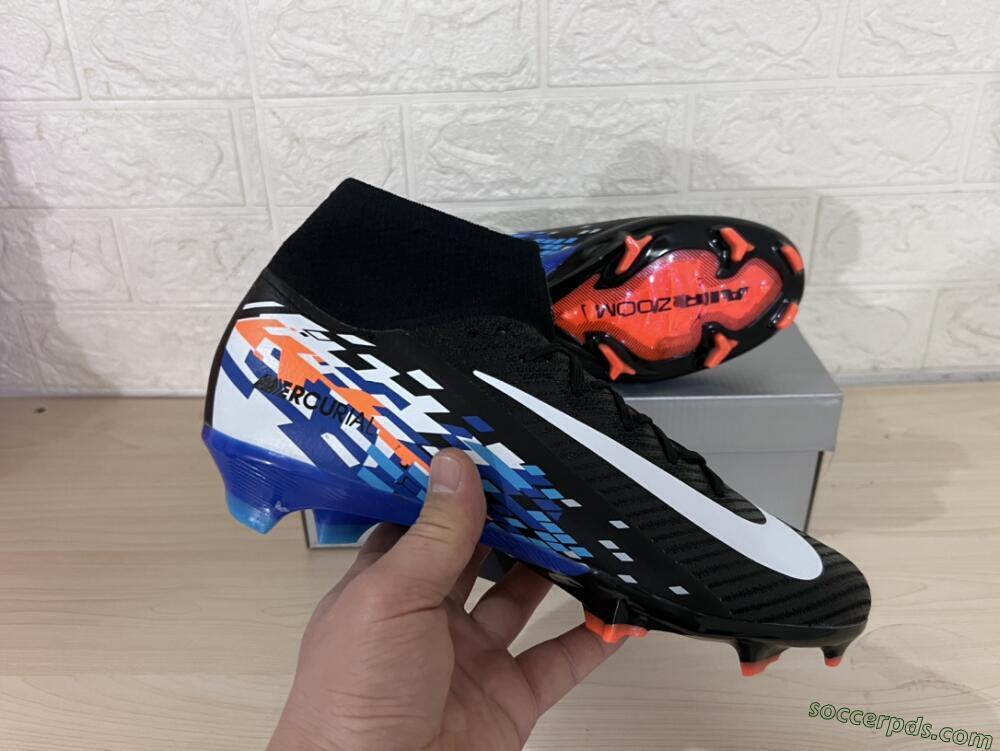 Nike Air Zoom Mercurial Superfly 10 Elite FG High-Tops Football Boots - Black/Blue/Orange