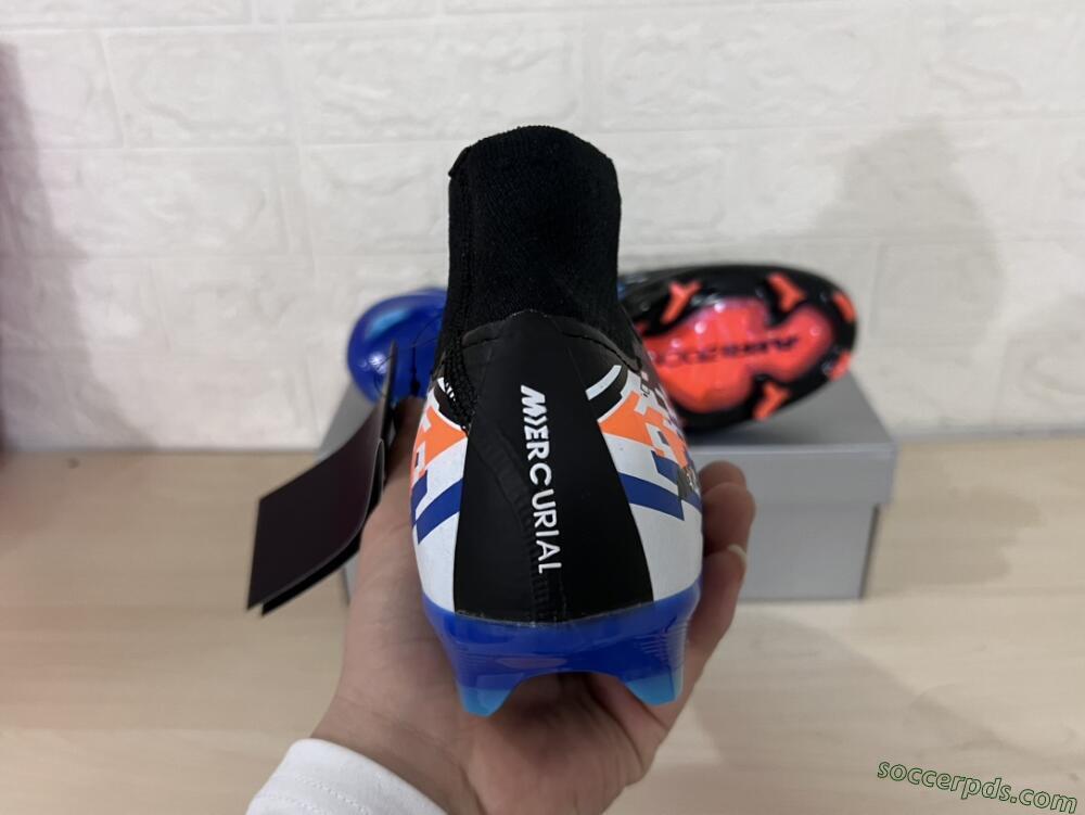 Nike Air Zoom Mercurial Superfly 10 Elite FG High-Tops Football Boots - Black/Blue/Orange