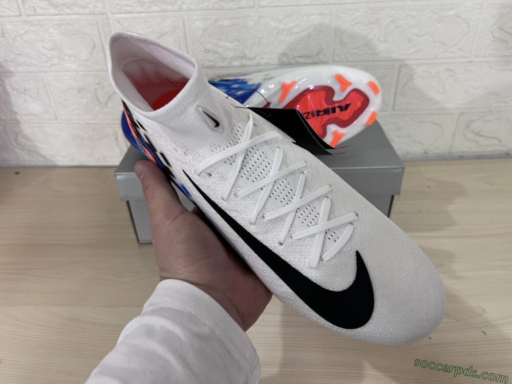 Nike Air Zoom Mercurial Superfly 10 Elite FG High-Tops Football Boots - White/Blue/Orange